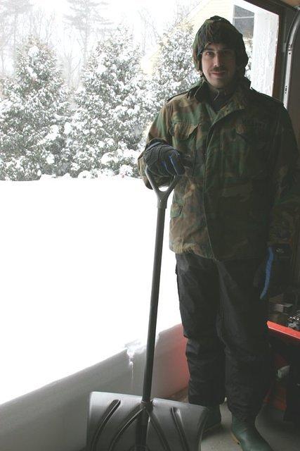 Heading out to Clean the Driveway